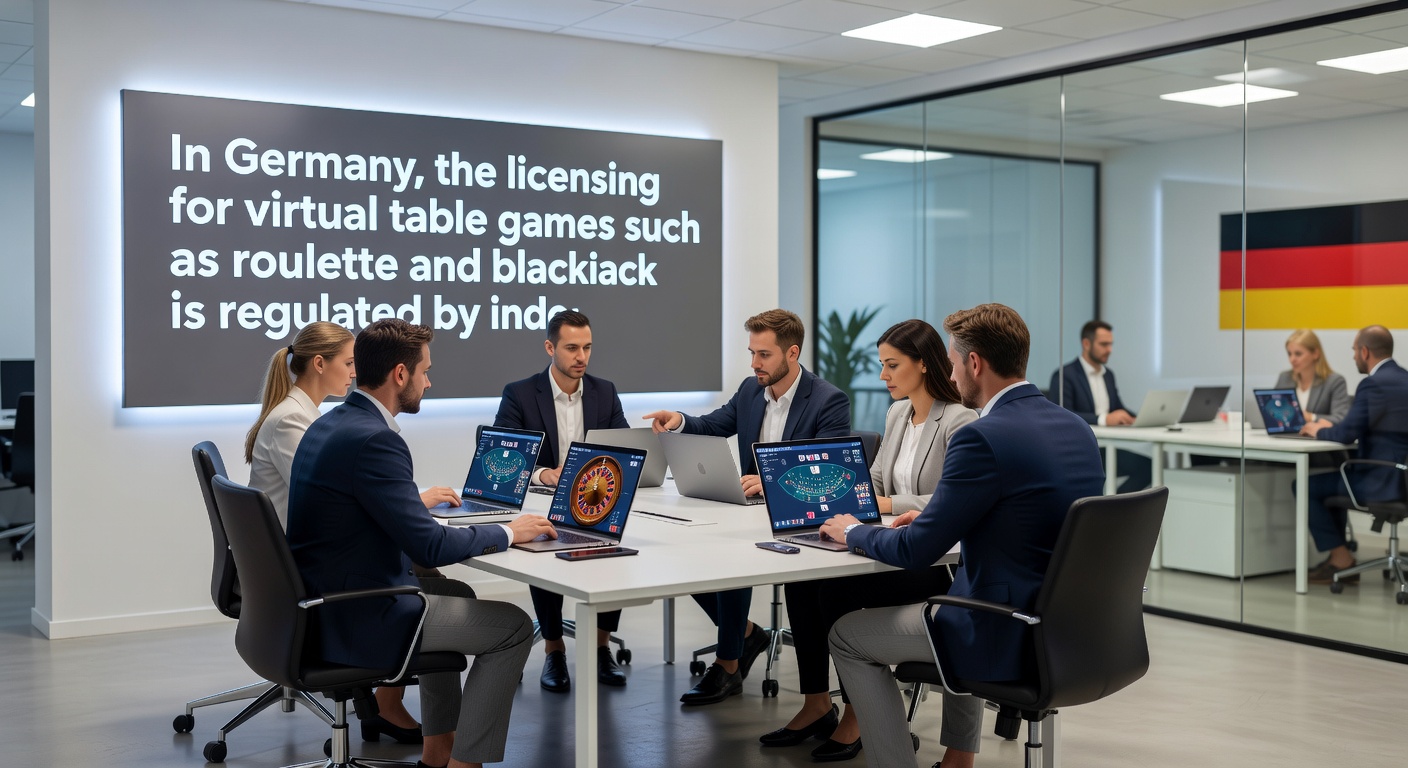 Karte Deutschlands mit hervorgehobenen Bundesländern und Lizenzsymbole für Tischspiele