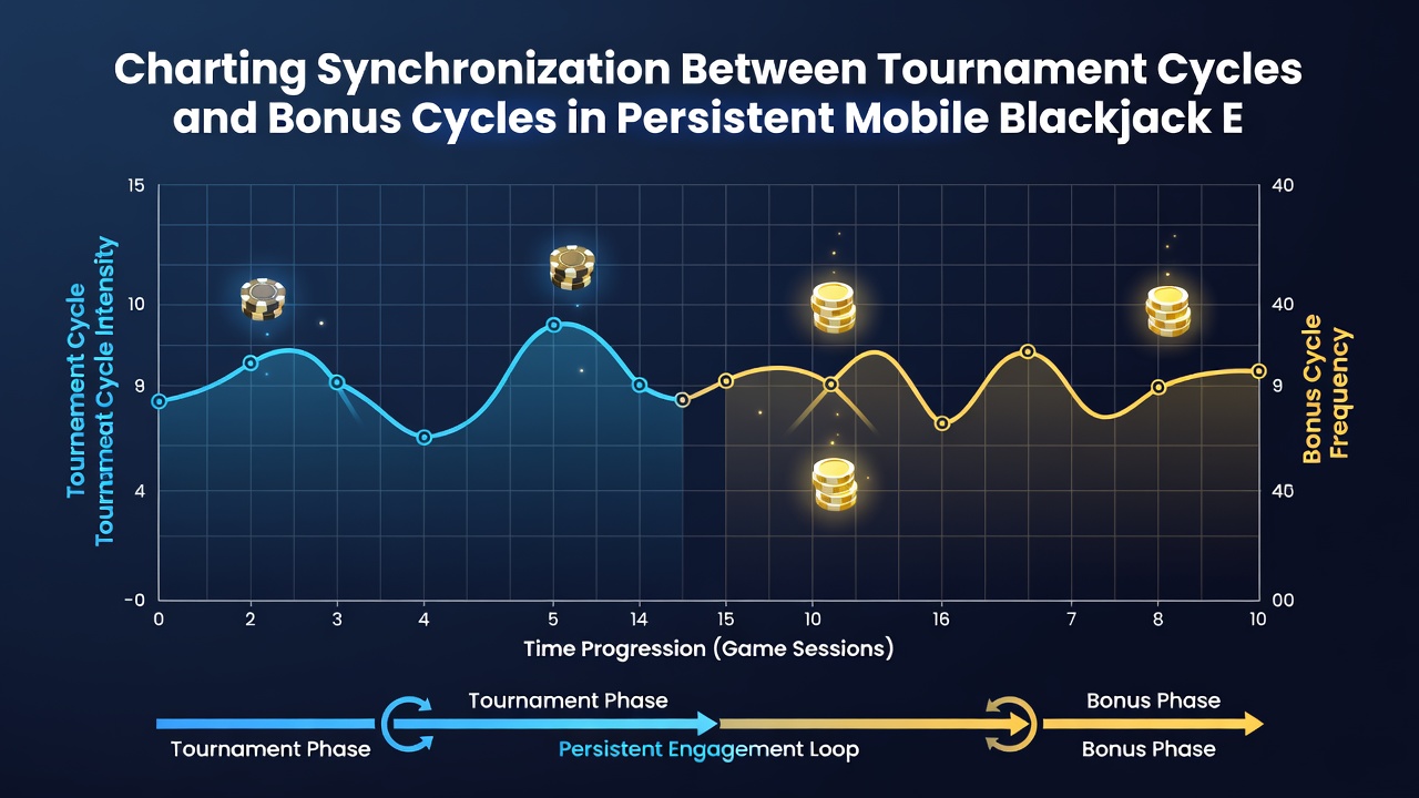 Grafik mit Beispieldaten zu Zyklusüberlappungen in Blackjack-Apps