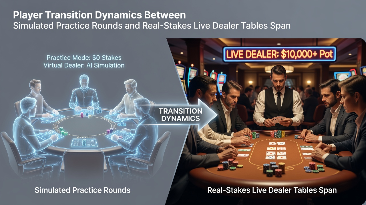 Live-Dealer-Tisch mit Spielern auf verschiedenen Geräten während einer Echtgeld-Sitzung