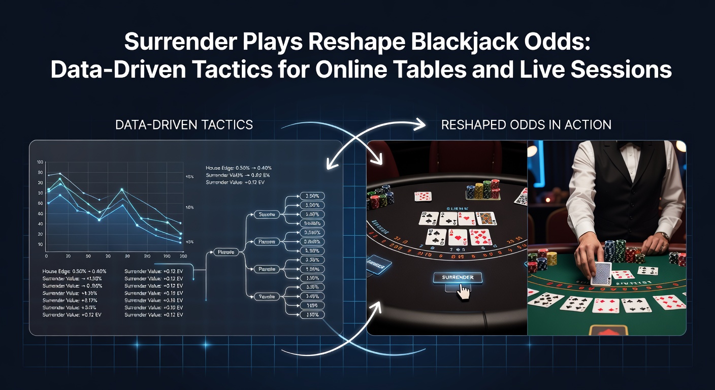 Detaillierte Strategie-Tabelle für Surrender in Blackjack, mit Odds-Berechnungen und Beispielen für Online- und Live-Spiele
