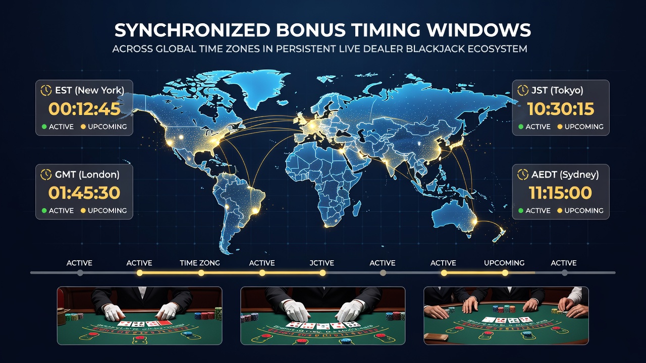 Synchronisierte Bonusfenster und Live-Dealer-Aktivitäten über Zeitzonen